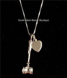 Sterling Silver Lawyer Necklace 925 Gavel Heart Paralegal Law Graduation Gift Miami Beach Pictures, Law Graduation, Lawyer Graduation, South Miami Beach, Graduation Present, Sea Life Jewelry, Jewelry Flowers, Life Jewelry, South Miami