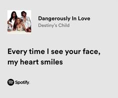 an ad for spotify with the caption'every time i see your face, my heart smiles '