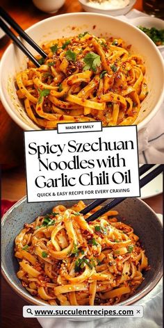 the cover of spicy spaghetti noodles with garlic oil