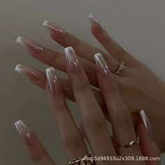 4.69848E+13 Chrome Nails Designs, Short Square Nails, Stick On Nails, Prom Nails, Classy Nails, Chic Nails, French Tip Nails, Chrome Nails, Artificial Nails