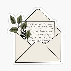 an envelope with a plant in it sticker