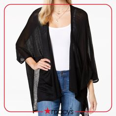 in stock Knit Kimono, Scarves Winter, Black Blanket, Winter Scarves, Infinity Scarves, Knit Wrap, Baby Clothes Shops, Trendy Plus Size, Inc International Concepts