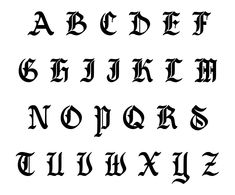 Old English Alphabet A-Z - 10 Free PDF Printables | Printablee Old English E Tattoo, Amor Old English Tattoo, Old English Font Alphabet, Gang Letters Alphabet, Old English Letter Tattoo, Old English Tattoo Ideas, Old School Alphabet, Old School Letters, Old English E