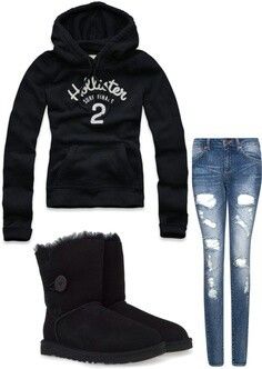 Comfy outfit (lazy day) Hollister Outfits, Hollister Clothes, Cozy Winter Outfit, Ugg Boots Cheap, Comfy Outfits Winter, Ugg Boots Outlets, Quoi Porter, Comfy Winter, Boating Outfit