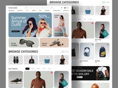 an image of a website page with different items for sale on the front and back