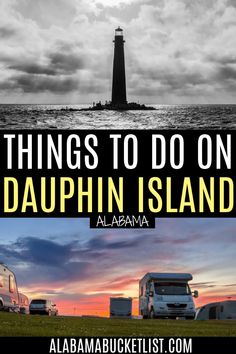 there are two different pictures with the words things to do on daupin island