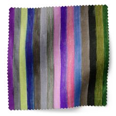 multicolored striped fabric on white background