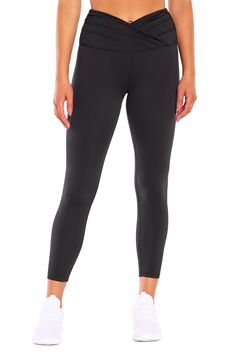 PRICES MAY VARY. High-rise legging with 4.5" waistband for full coverage, tummy control, and slimming compression. A performance-meets-fashion essential for every wardrobe. Cut from our opaque, double knit Opatek Lux fabric, soft-brushed and sweat-wicking for superior comfort Wrapped crossover waistband with shirring on the side seams detail. Inseam: 25 inches Gym Routine, Double Knit, High Rise Leggings, Luxury Store, Double Knitting, Fashion Essentials, Second Skin, Crossover, High Rise