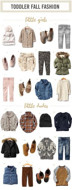 What's even cuter than chunky sweaters, ankle boots, and skinny jeans? When they are made for little people! Kids clothes are my favorite and they have so many darling things out right now, I can't even handle it. But the good thing is that right now Gap is having a sale of 30% off all regular priced items with code STYLE and if you're a cardmember, you get 40% off with code LAYERUP!! Hurray! Such a great time to get your fall wardrobe for those little ones before all of their sizes... Toddler Fall Fashion, Vetements Shoes, Fall Fashion Coats, Fashion For Girls, Toddler Fall, Clothes And Shoes