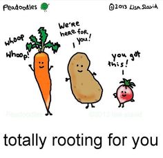 two vegetables are standing next to each other with the words, you can't do it