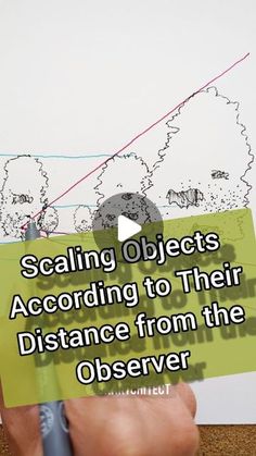 someone holding a piece of paper with the words scaling objects according to their distance from the observer