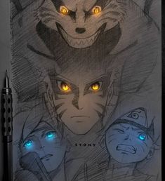 an image of some anime characters with glowing eyes