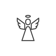 an angel line icon on white background