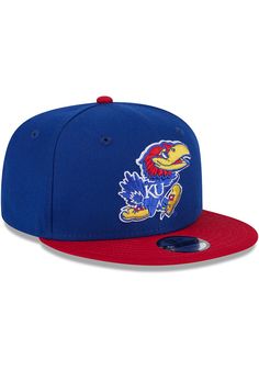 Give your little Jayhawks fan a way to express their own style with this Kansas Jayhawks Blue Youth Snapback Hat. This Snapback Hat features a team logo embroidered on front. New Era - Basic 9FIFTY - Youth Kids, Team logo embroidered on front, New Era logo embroidered on left hand side, Flat brim, Adjustable closure, Polyester, Wipe clean with cloth or cleaning kit, 4 Fun Blue Snapback Hat With Flat Brim, Blue Snapback Hat With Flat Bill For Fans, Adjustable Blue Baseball Cap For College, Blue Flat Bill Snapback Hat For Fan Gear, Blue Flat Bill Snapback For Fan Gear, Blue Flat Bill Snapback Hat For Game Day, Fun Blue Flat Brim Baseball Cap, Blue Collegiate Snapback Baseball Cap, Collegiate Blue Snapback Hat With Flat Bill