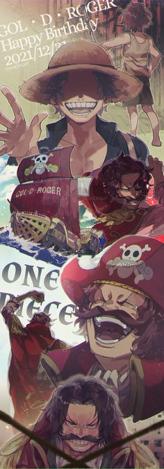 an image of one piece characters on a poster with the words happy birthday to all of them