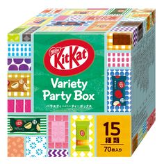 kitkat variety party box is shown in the front, and on the back side