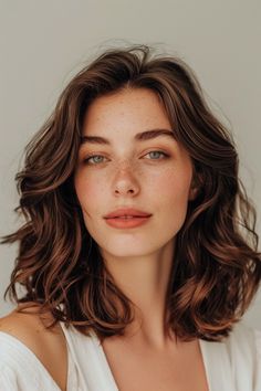 Collarbone Length Hair Plus Size, Mid Length Hair Naturally Wavy, Shoulder Length Hair Short Neck, Cute Haircut For Wavy Hair, Clavicle Length Hair, Short Medium Hairstyle Women, Mid Length Lob, Collarbone Length Haircut, Medium Length Wavy Haircut