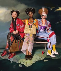 gucci ss18 campaign ignasi monreal alessandro michele Ignasi Monreal, Gucci 2018, Gucci Campaign, Mode Editorials, Mode Tips, Gucci Spring, Three Women, Alessandro Michele, Gucci Fashion