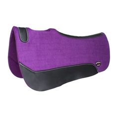 a purple and black horse saddle on a white background