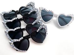 This listing is for 1 pair of glasses, however you can order multiple pairs for a bridal party.  Every bride should feel special for their big day!These personalized sunglasses are great for a weeding, bridal party, bacherlorette party or just a girls weekend. These sunglasses are unique, stylish and just the perfect gift! The heart-shaped design makes them so cute and trendy.  If you would like them customized just message me.  Possible options you might like: wifey, bride, bride to be, MRS  Fu Elegant Summer Wedding Sunglasses, Trendy Personalized Party Sunglasses, Fun Customizable Sunglasses For Party, Customizable Fun Sunglasses For Parties, Fun Personalized Sunglasses For Party, Sunglasses Bachelorette Party, Sunglasses Bride, Sunglasses Bachelorette, Bride Sunglasses