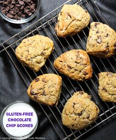 chocolate chip cookies cooling on a wire rack