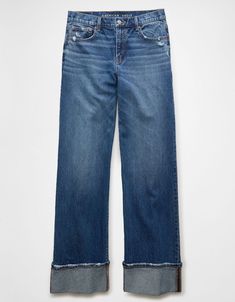 AE Stretch High-Waisted Stovepipe Cuffed Jean Womens Cuffed Jeans, Alison Victoria Clothing Style, Big Cuff Jeans, Stove Pipe Jeans Outfit, Wide Leg Cuffed Jeans, Womens Jeans 2024, Stovepipe Jeans Outfit, Dressed Up Jeans Outfit, Jeans 2024 Trends Women