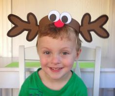 reindeer hat Reindeer Hat Craft, Reindeer Headband Craft, Raindeer Crafts Hats, Rudolph Childs Hat, Reighndeer Crafts For Kids, Reindeer Hat, Reindeer Craft, Christmas Program, Reindeer Headband