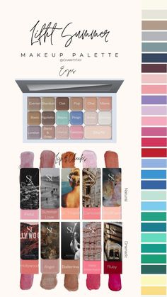 Summer Makeup Palette, Summer Undertone, Light Summer Makeup, Light Spring Color Palette, Grey Hair And Makeup