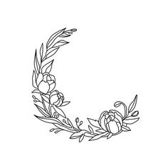 the letter c is made up of flowers and leaves