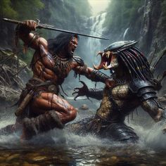 Barbarian Woman, Fantasy Romance Art, Predator Artwork, Predator Alien Art, Geek Movies, Warrior Concept Art, Animal Humour, Arte Alien, Alien Character