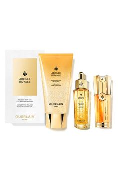 What it is: A limited-edition set of three skin-care essentials from Guerlain's Abeille Royale Collection.Set includes:- Abeille Royale The Advanced Youth Watery Oil (1 oz.): a three-in-one multitasking facial oil with a unique texture that makes it as light as water, as rich as an oil and as powerful as a serum- Abeille Royale Gel-to-Foam Cleanser (5.9 oz.): a gel-to-foam cleanser removes impurities and traces of makeup while preserving the skin barrier- Abeille Royale Double R Renew & Repair A Night Time Skin Care Routine, Essentials Set, Skincare Essentials, Wedding Essentials, Skin Radiance, Smoother Skin, Body Treatments, Foam Cleanser, Skin Barrier