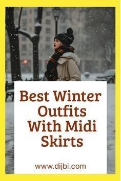 Winter Midi Skirt, Midi Skirt Outfit Ideas, Winter Midi Skirt Outfit, Skirt Outfit Ideas, Weather Outfits