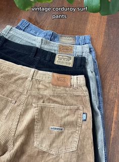 Brands To Look For When Thrifting, Corduroy Pants Outfits, Granola Fits, Corduroy Pants Outfit, Surf Pants, Funky Pants, France Outfits, Surf Brands, Guys Clothing Styles