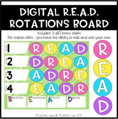 a poster with the words read, read and write on it to help students learn how to