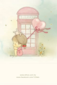 插畫家：有些心裡的話不用說，你也會知道嗎?  來源： Phone Booth, Picture Illustration, Cartoon Images, Character Ideas, Good Afternoon, Childrens Illustrations, Heart Art