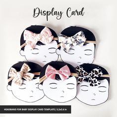 Headband Display Card, Headband Display, Birthday Giveaways, Card Templates Printable, Headband Size, Baby Birthday Party, Baby Headband, Nylon Headbands, Display Cards