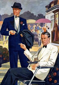 A compilation of the Esquire/ AA illustrations 1934-42 L. Fellows | Page 4 | The Fedora Lounge Summer Evening Wear, Black Tie Tuxedo, Dinner Jacket, Fashion Sketch