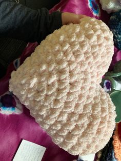 a close up of a stuffed animal on a blanket