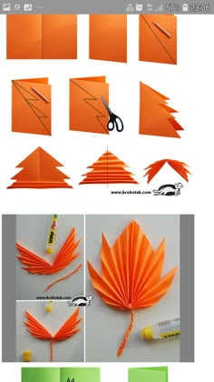 the steps to make an origami leaf