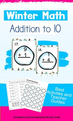 Winter Math Addition Task Cards Adding To 10, Winter Math Activities, Free Math Games, Snowmen Activities, December Activities, Indoor Recess, Cut And Paste Worksheets, Winter Math, Addition Facts