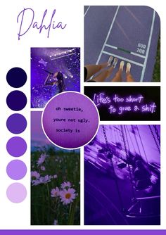 Dahlia Aesthetic, Dahlia, Neon, Purple, Pins