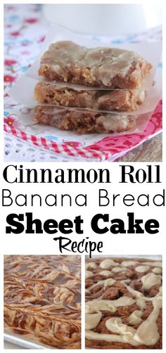 cinnamon roll banana bread sheet cake recipe