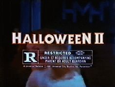 the title for halloween ii is displayed on a television screen