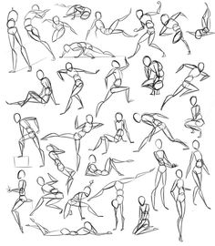 an image of a drawing of people doing different poses