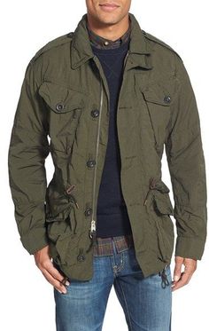 Military Jacket Outfit Men, Military Jacket Outfits, M65 Field Jacket, Mens Fashion Rugged, Tactical Clothing, Jeans Outfits, Safari Jacket, Jackets Men Fashion, Man Style