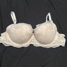 New Never Worn White/Cream Colored Victoria’s Secret Dream Angels Lightly Lined Lace Demi-Bra Size 34b Feminine Beige Bra With Lace Trim, Feminine Beige Lace Trim Bra, Feminine Cream Bra With Padded Cups, White Feminine Bra With Lace Trim, Cream Lace Bra With Lace Trim, Feminine Cream Lace Bra, Cream Lace Bra Partially Lined, Feminine Partially Lined Cream Bra, Victoria's Secret White Bra With Removable Pads