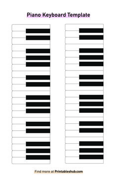 Printable Blank Piano Keyboard in Landscape Format Templates Piano Teaching Resources, Keyboard Layout, Piano Practice, Solfege, Free Piano, Piano Key, Piano Keyboard, Piano Teaching, Piano Keys