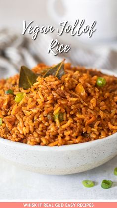 Vegan Jollof Rice Garlic Curry, Veggie Lasagna, Food Blogging, Jollof Rice, Rice Dish, Food Heaven, Bay Leaves, Best Dinner Recipes, Sweet Potato Casserole