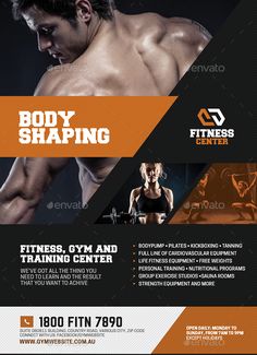 a flyer for a body shaping gym and training center