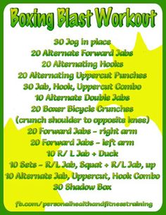 a poster with the words boxing blast workout written in green and yellow ink on it